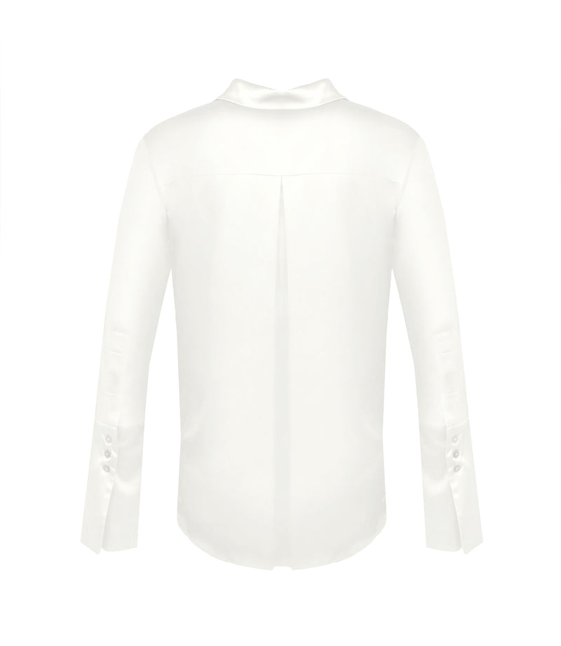 Garcon Shirt - Stretch Silk Charmeuse - Ivory