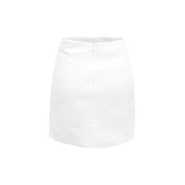 Mini Wrap Skirt- Optic White Linen – Michelle Farmer