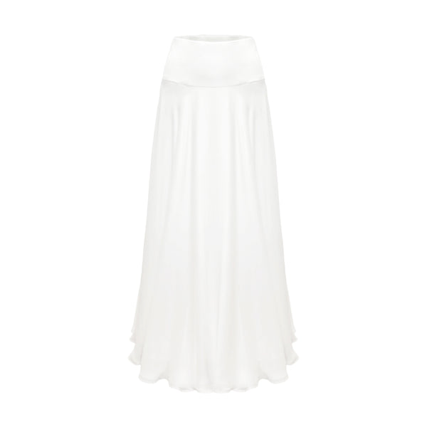 Margot Skirt Chiffon over Charmeuse Optic White – Michelle Farmer