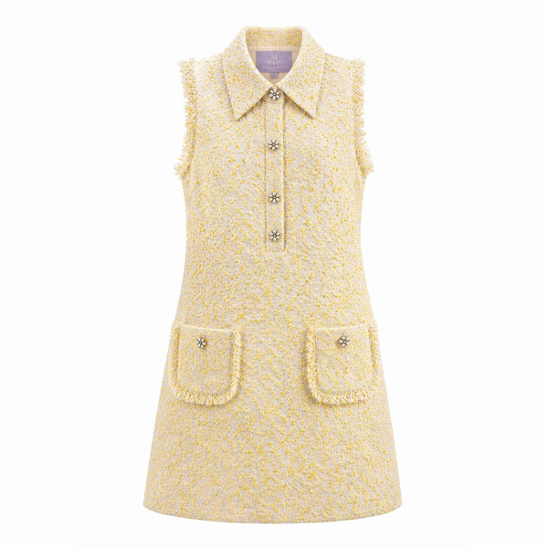 yellow tweed dress Diannie Mini Comes in 4 colorsSize + Fit Amanda Uprichard x REVOLVE Fae