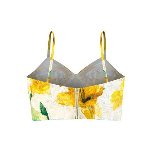 Daisy Bra Top - Yellow Floral