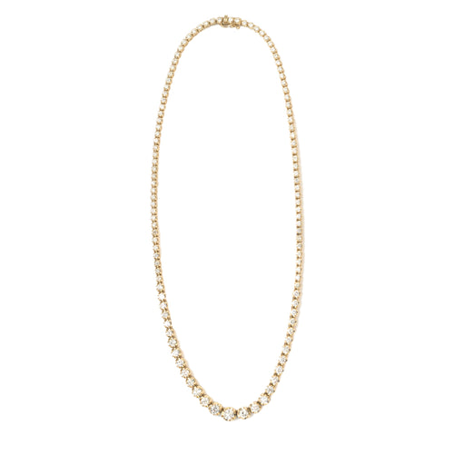 Diamond Tennis in Yellow Gold Necklace