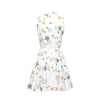 Alice Mini Dress - White with Floral Embroidery