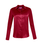 Garcon Shirt -Stretch Silk Charmeuse - Red