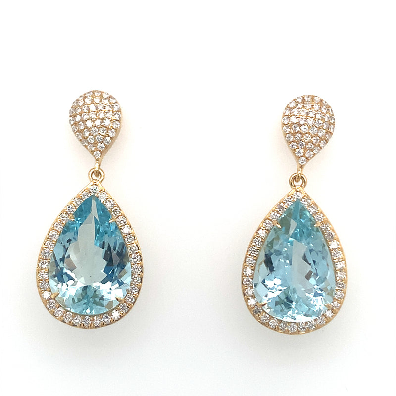Pear Shaped Aquamarine Earrings