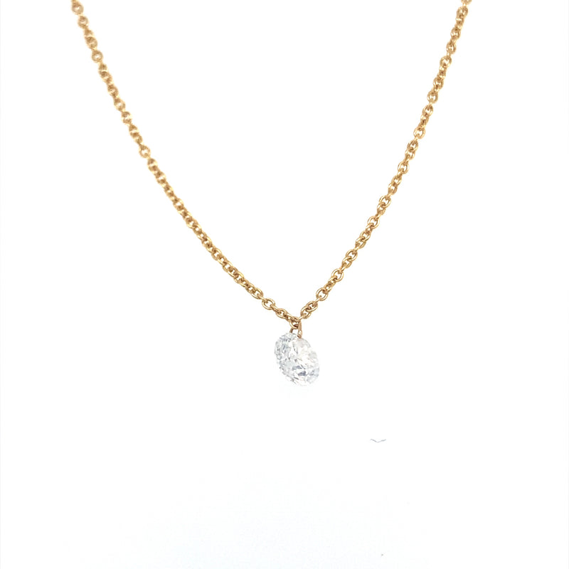Briolette on Yellow Gold Chain