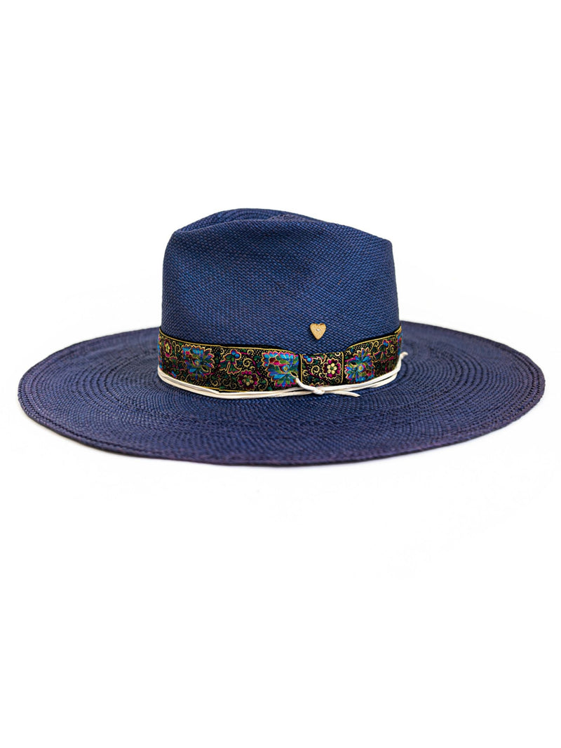 Navy Straw Panama Hat
