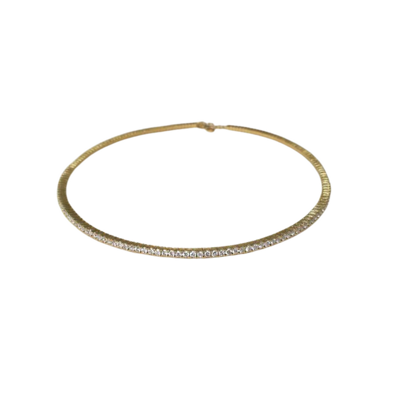 Diamond Choker Necklace in Yellow Gold