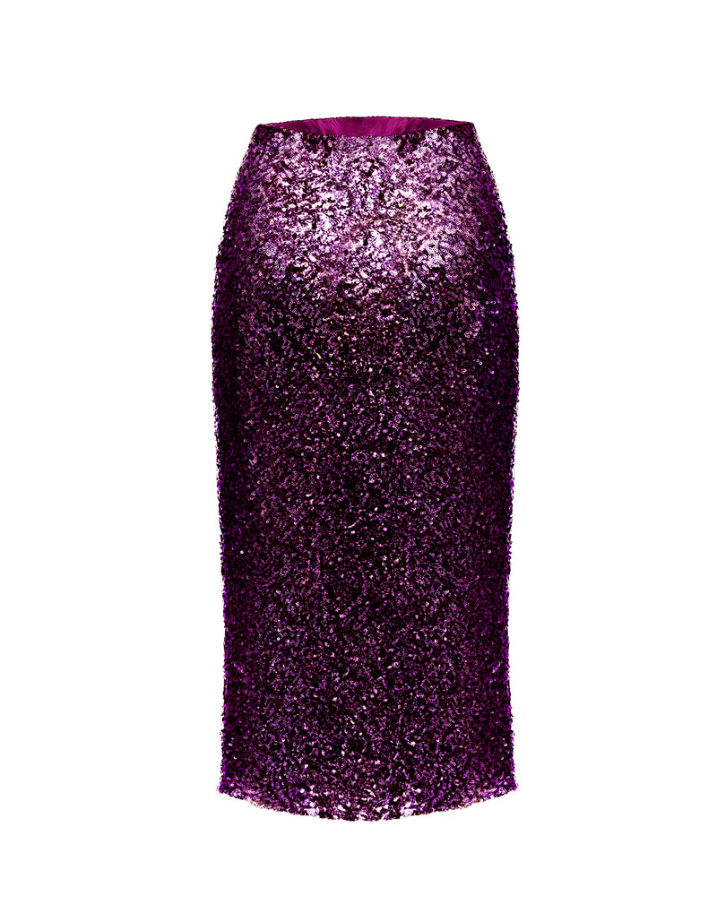 Slip Skirt - sequin- Plum