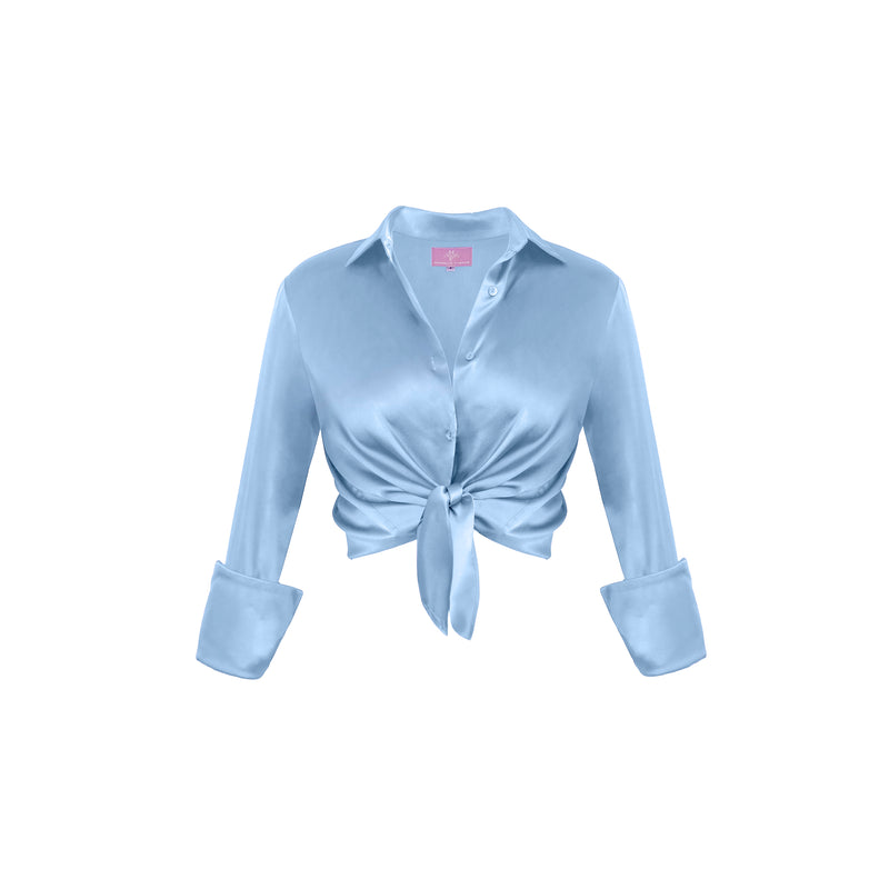 Garcon Shirt - Stretch Silk Charmeuse - Hydrangea