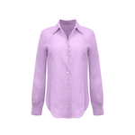 Bevie Button Down Shirt- Bubblegum Linen
