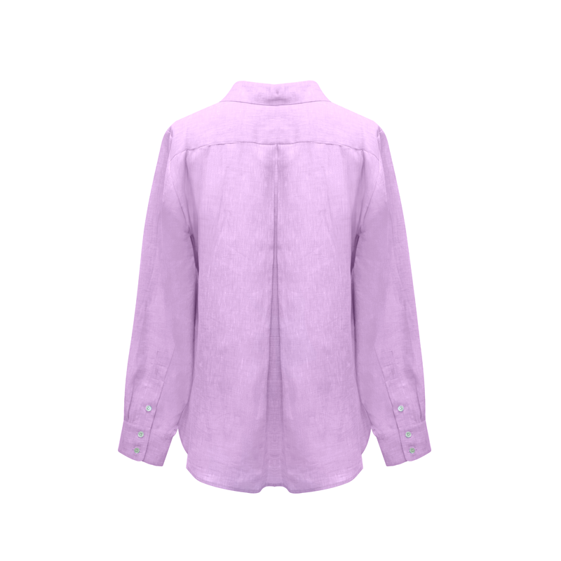 Bevie Button Down Shirt- Lavender Linen