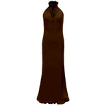 Lysandra Dress with ruffle neck-silk georgette double layer