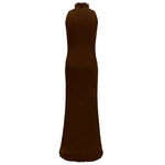 Lysandra Dress with ruffle neck-silk georgette double layer