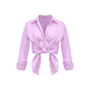 Bevie Button Down Shirt- Bubblegum Linen
