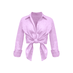 Bevie Button Down Shirt- Bubblegum Linen