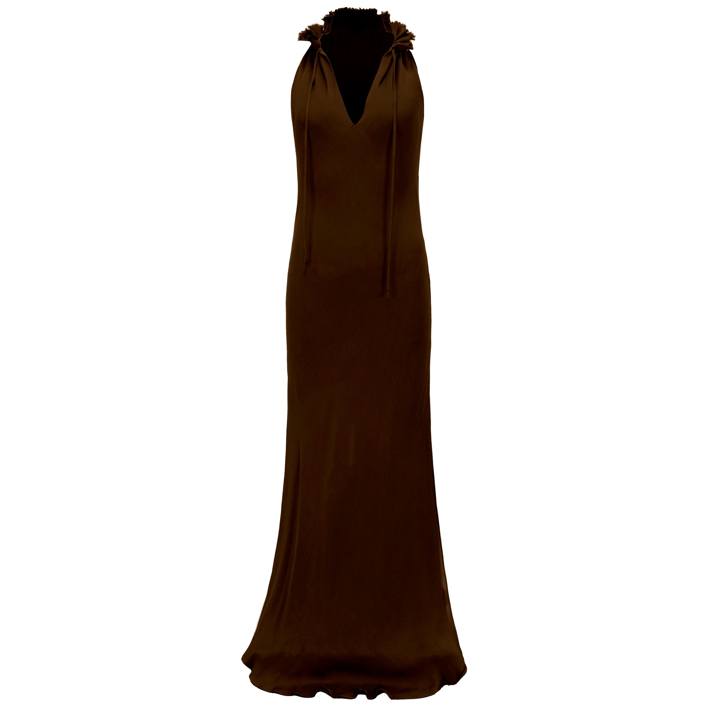 Lysandra Dress Silk Georgette Double Layer - Chocolate Lysandra Dress Silk Georgette Double Layer - Chocolate