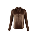 Garcon Shirt - Stretch Silk Charmeuse - Chocolate