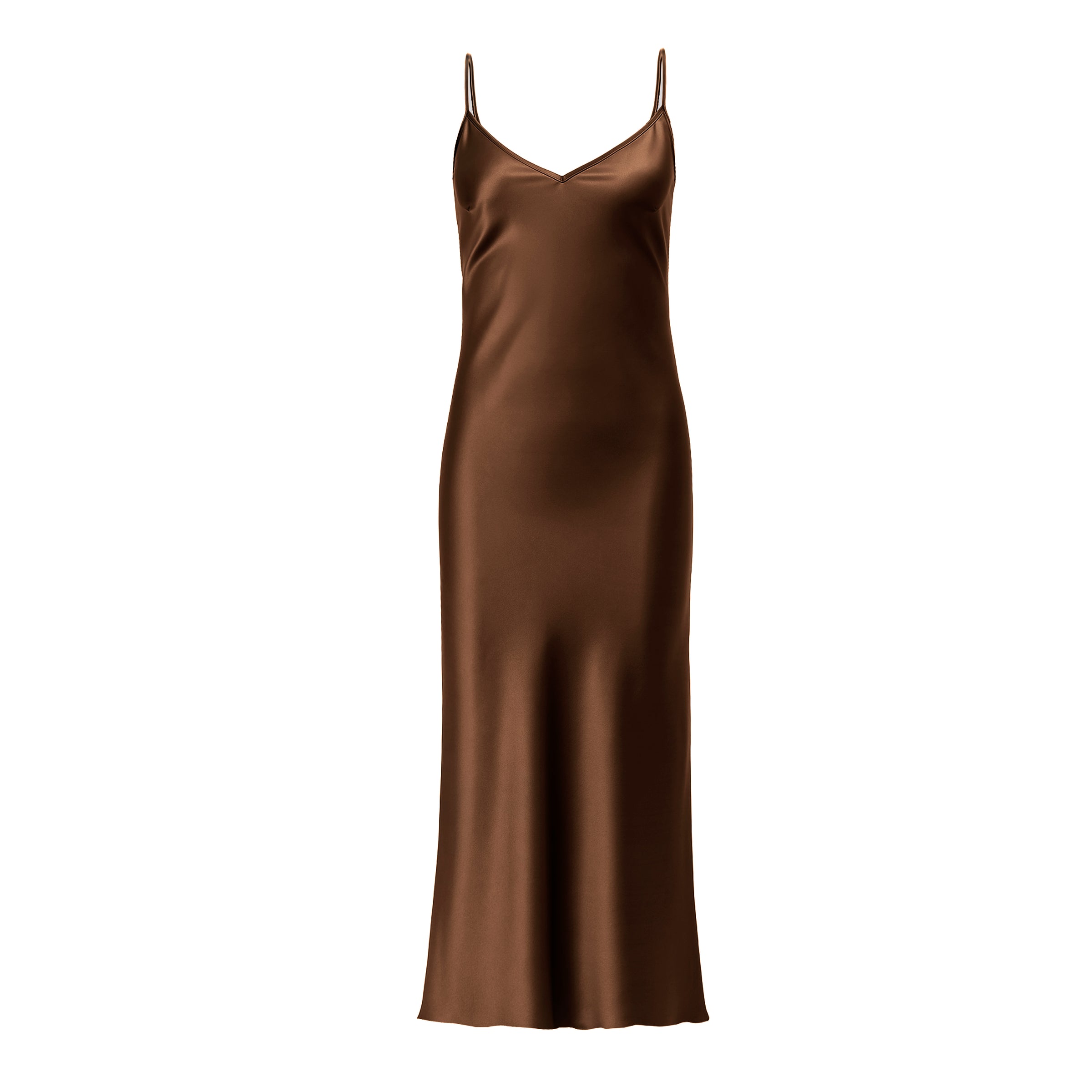 midi dress chocolate The Ruched Midi Dress Chocolate / M