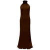 Lysandra Dress with ruffle neck-silk georgette double layer