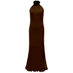 Lysandra Dress with ruffle neck-silk georgette double layer