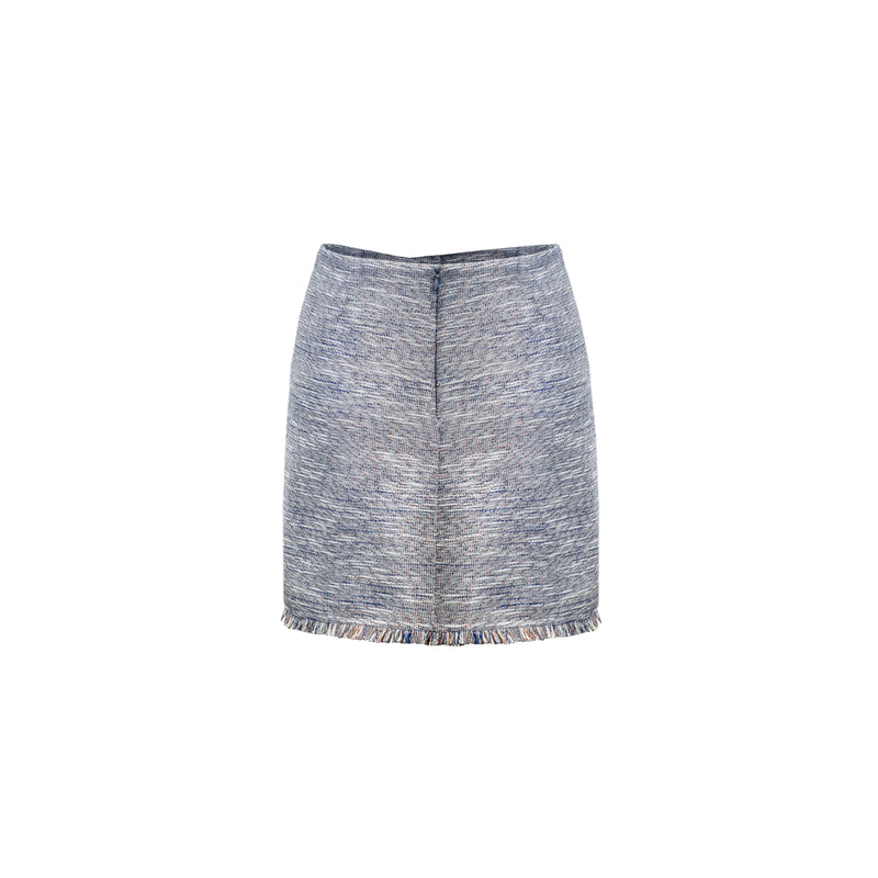 Mini Wrap Skirt - Blue/Brown