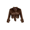 Garcon Shirt - Stretch Silk Charmeuse - Chocolate