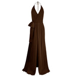 Bias Gown-Dble Layer-Georgette-Chocolate