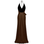 Bias Gown-Dble Layer-Georgette-Chocolate