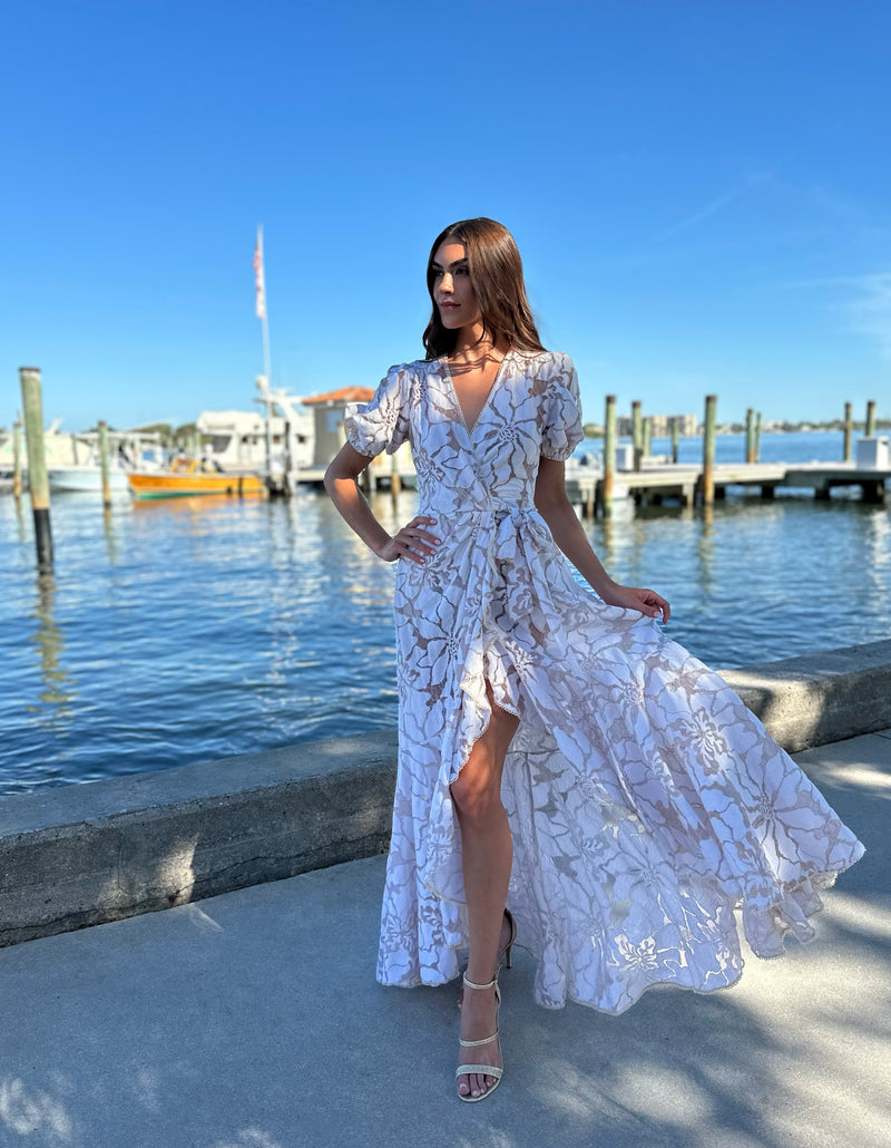Penelope Maxi Dress - Beige Jade Lace