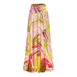 Margot Skirt Maxi - Pink / Green Abstract