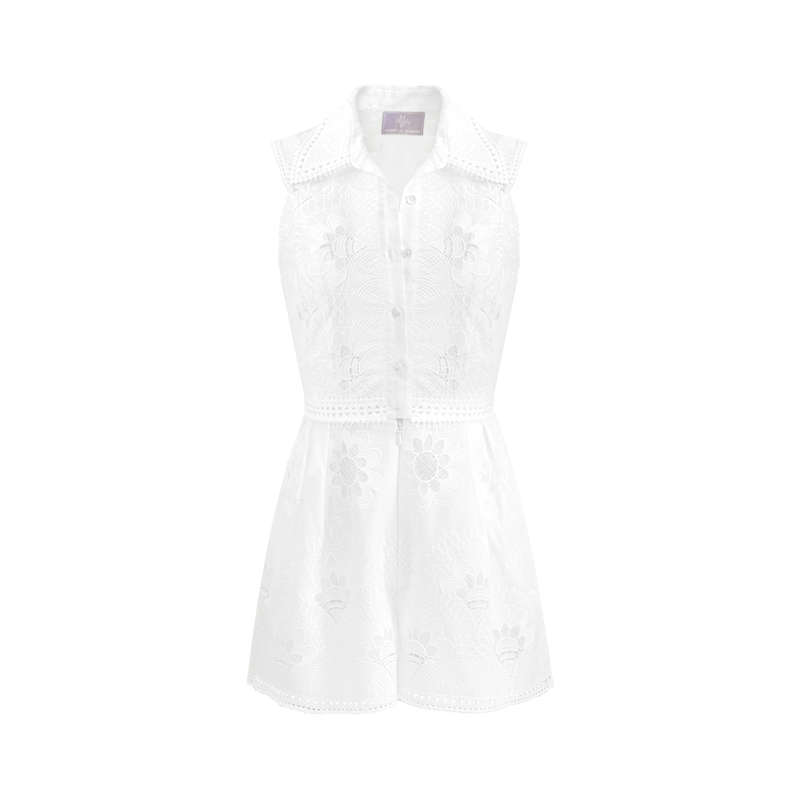 Rosie Romper - Ivory Embroidery Eyelet