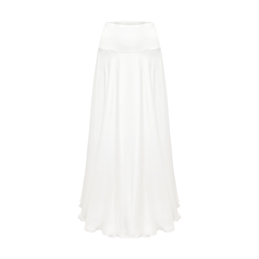 Margot Skirt Chiffon over Charmeuse Optic White – Michelle Farmer