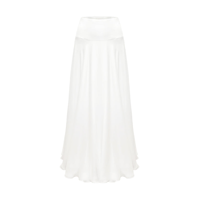 Margot Skirt Chiffon over Charmeuse Optic White