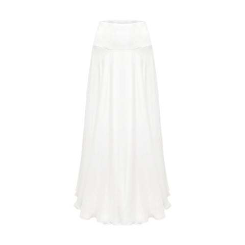 Margot Skirt Chiffon over Charmeuse Optic White – Michelle Farmer