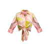 Bevie Button Down Shirt- Chiffon Pink/Green