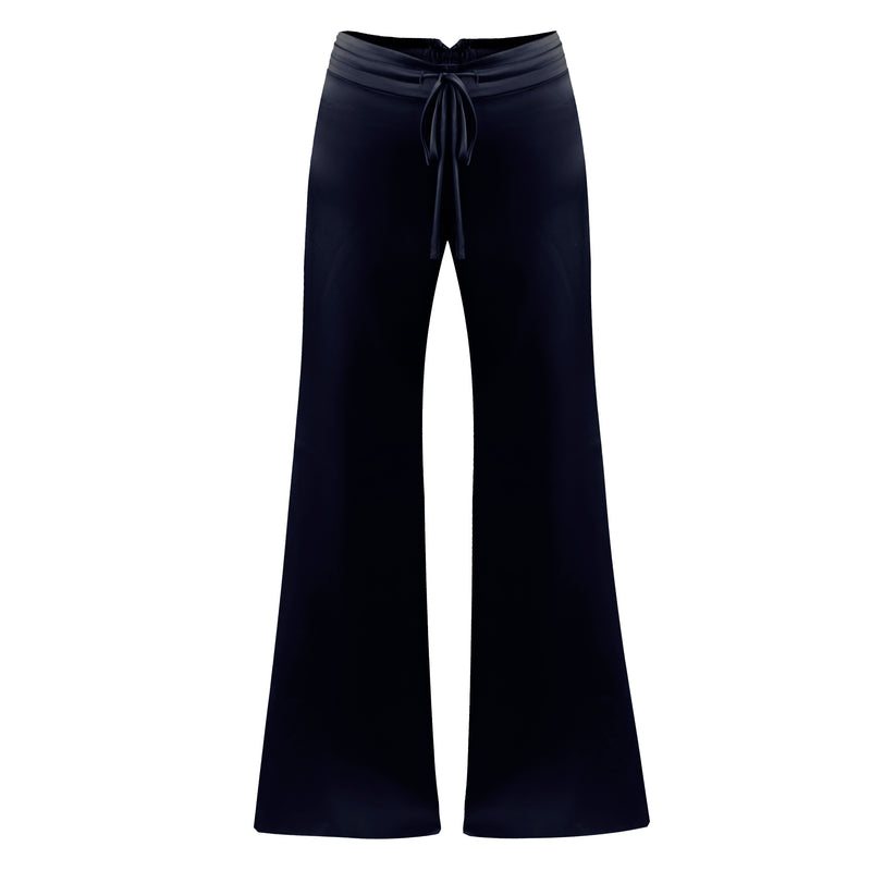 Drawstring Pant Silk Charmeuse Side Stripe - Midnight