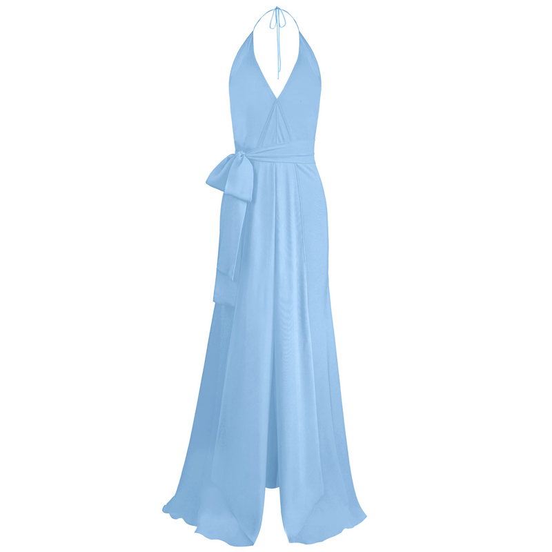 Bias Gown - Single layer Georgette - Hydrangea