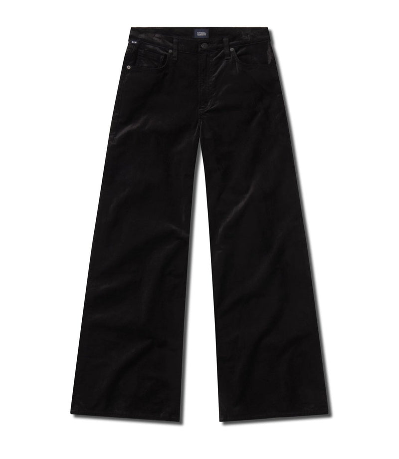 Loli Mid Rise Baggy Velvet- Black