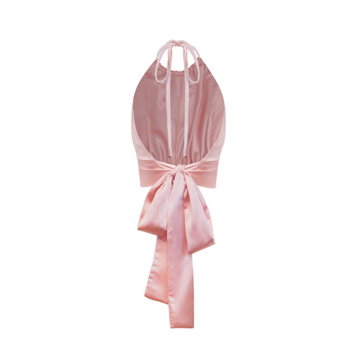 Bardot Top - Silk Charmeuse - Powder