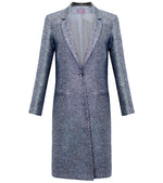 Garbo Midi Coat - Dark Blue Shimmer