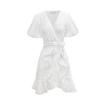 Penelope Mini Dress - White Flower Cotton