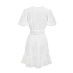 Penelope Mini Dress - White Flower Cotton