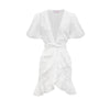 Penelope Mini Dress - White Flower Cotton