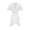 Penelope Mini Dress - White Flower Cotton
