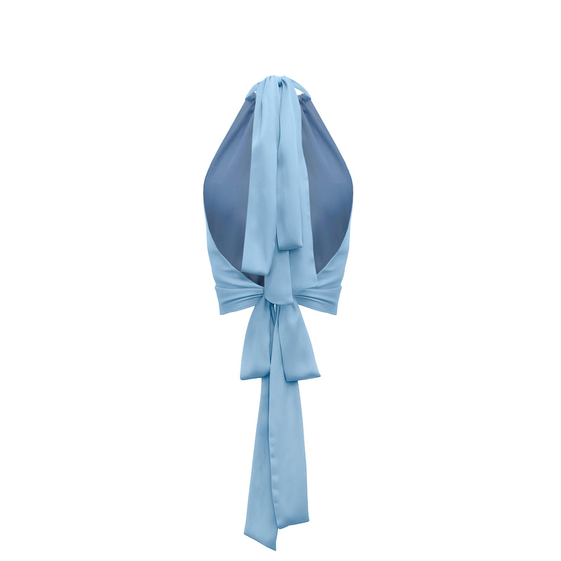 Bardot Top Silk Chiffon - Hydrangea