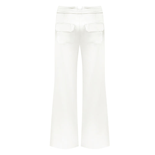 Drawstring Pant - 30mm Silk Charmeuse - Ivory
