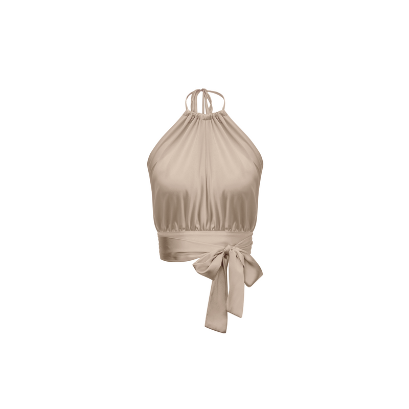 Bardot Top -Silk Charmeuse-Champagne