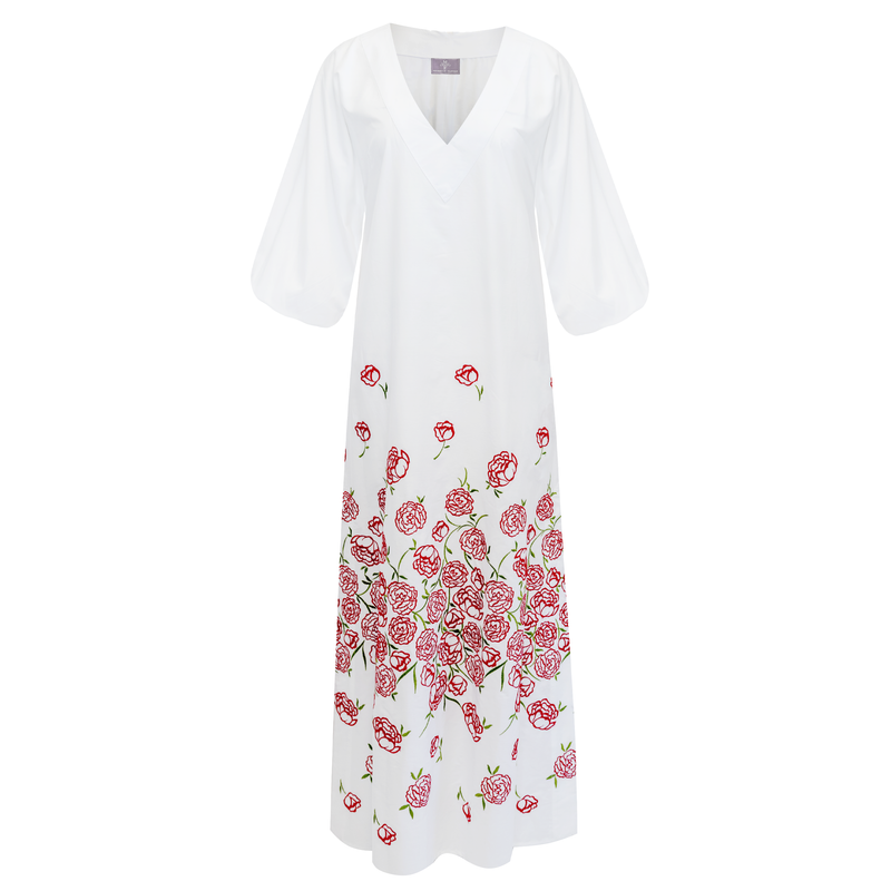 Brooke Dress - Red embroidery