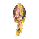 Bardot Top - Silk Chiffon - Pink / Green Abstract